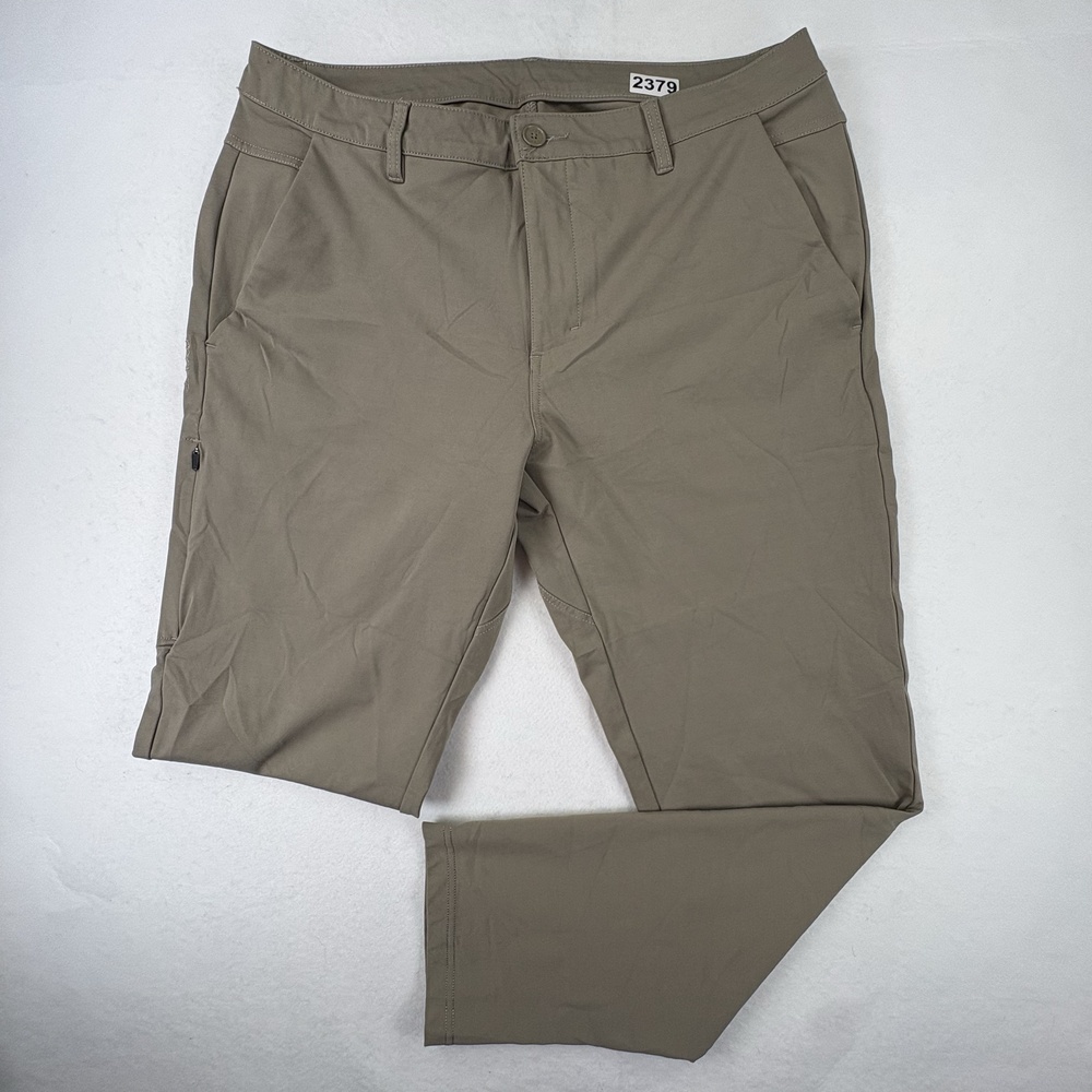 BYLT Everyday Pant 2.0 Chino Pants Mens 36x29 (Fits 34x29) Beige Stretch Tech